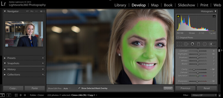 How to edit corporate headshots in Lightroom