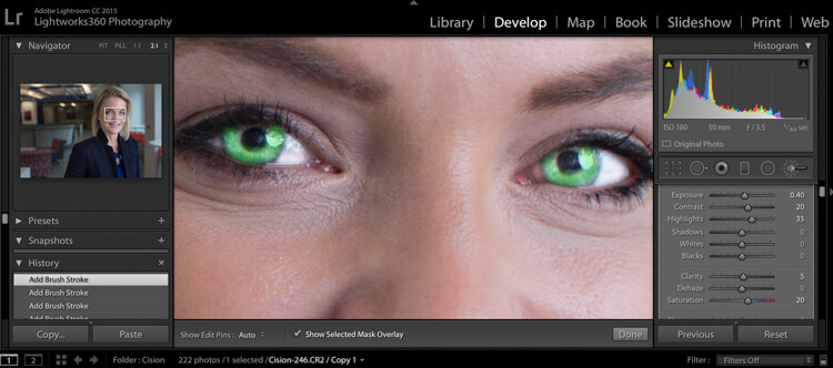 How to edit corporate headshots in Lightroom