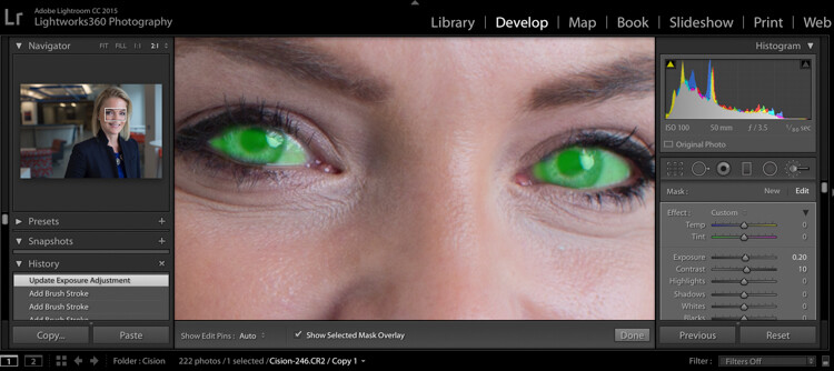 How to edit corporate headshots in Lightroom