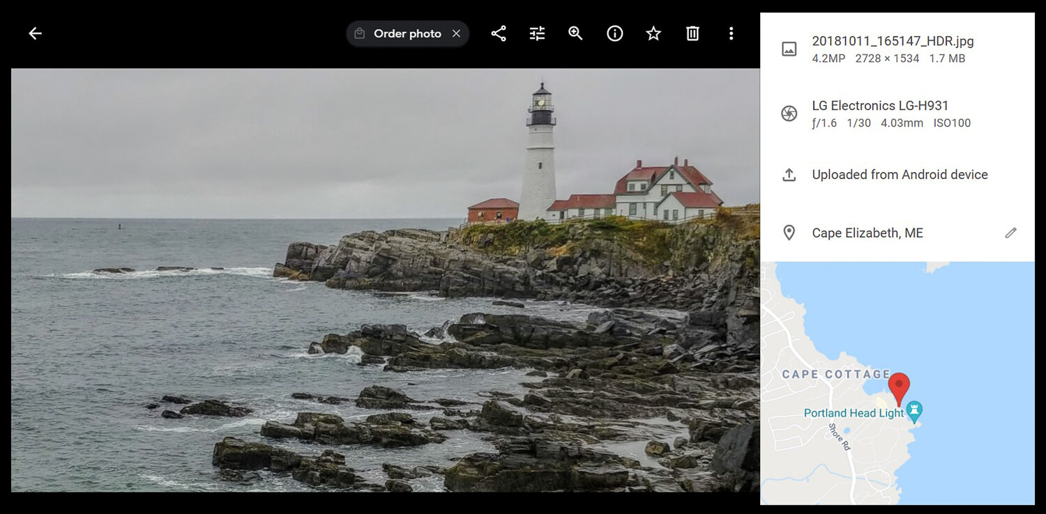 GPS data for a lighthouse image