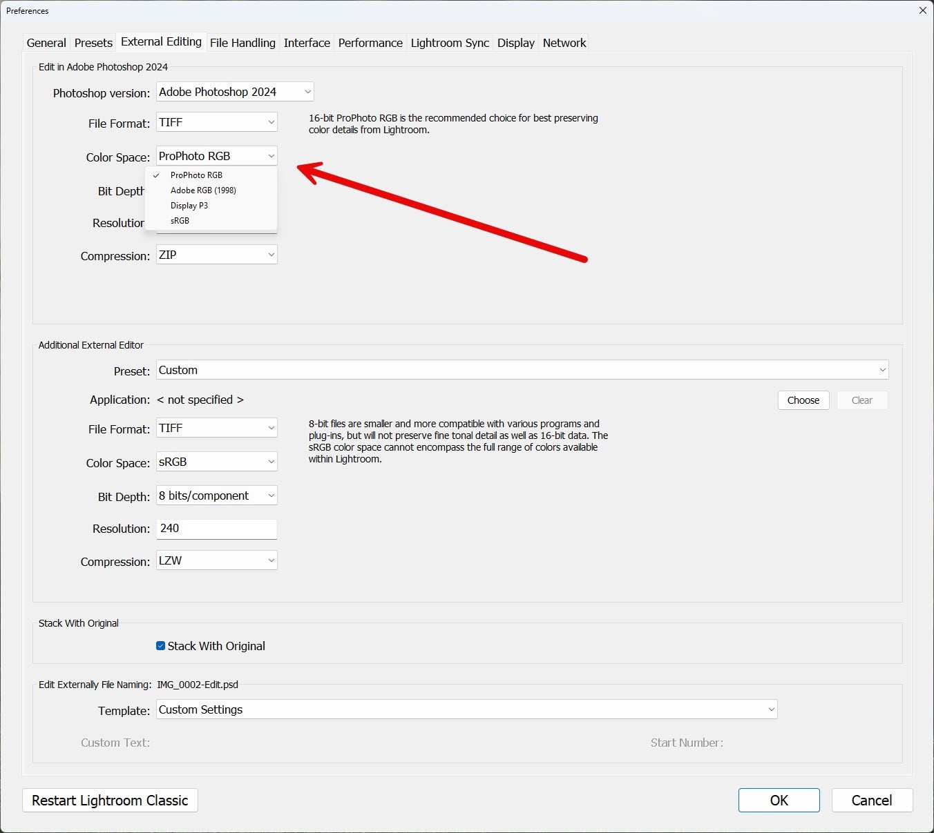 Lightroom color spaces
