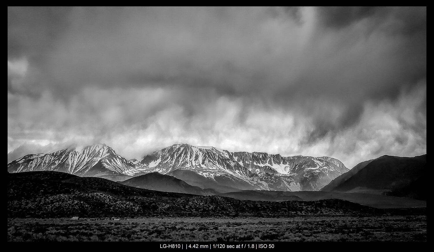 mountains with storm clouds