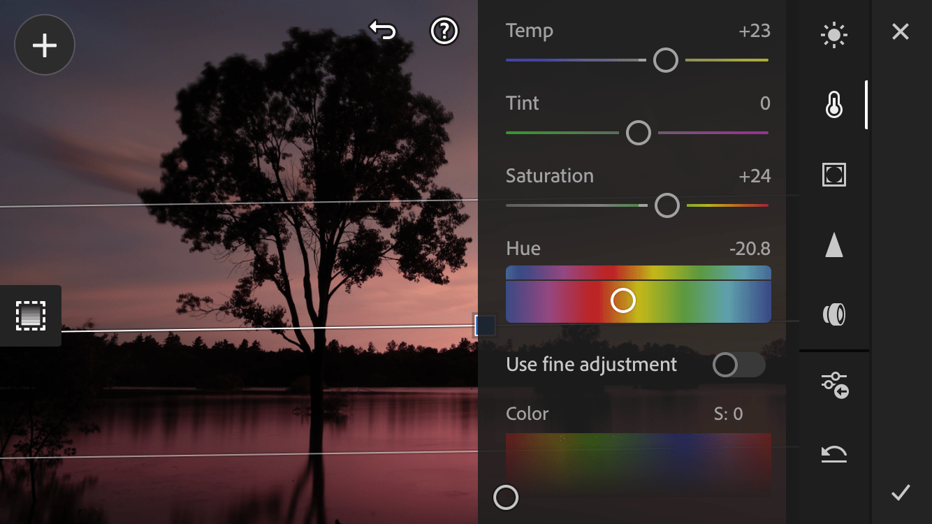 Editing with Lightroom Mobile screenshot