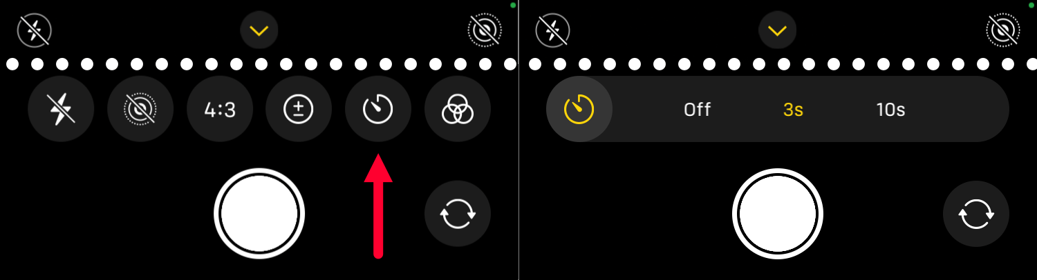 iPhone Camera Settings self timer