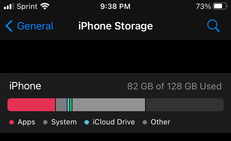 iPhone storage