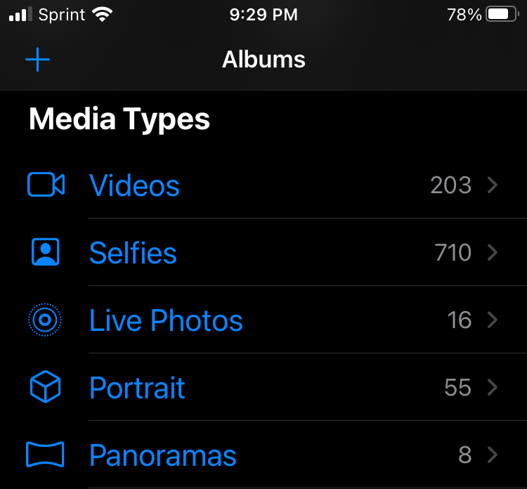 iPhone Live Photos albums